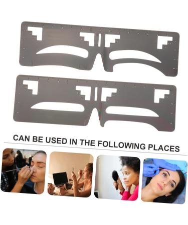 Baluue 2pcs Eyebrow Ruler Brow Guide Template Eyebrow Tools Brow Mapping Eyebrow Tracer Stainless Steel 20x4.8cm As Shown - Buy Online on SooperMarket.com