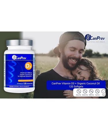 CanPrev D3 - Organic Coconut Oil | 120 Softgels | Pack of 1 l Helps Build And Maintain Bone Health 120 count (Pack of 1) - Buy Online on SooperMarket.com