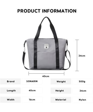 SONARIN Large Capacity Waterproof Baby Changing Bag - Stylish Satchel with Stroller Straps, Changing Mat & Travel Convenience in Grey - Buy Online on SooperMarket.com
