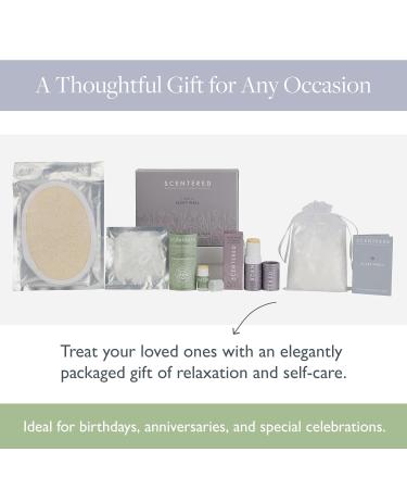 Scentered Prepare for a Great Night's Sleep Bath Set - Relaxing Bath Salts Aromatherapy Balms Body Loofah & Shower Cap - Perfect Bath Gift Set for Women - International Shipping Available - Buy Online on SooperMarket.com