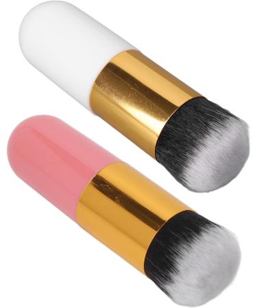 Verdant Touch Portable Makeup Brush Facial Foundation Makeup Brush Portable Chubby Face Brush Artificial Fiber Soft and Skin-Friendly Pink Gold/White Gold - Buy Online on SooperMarket.com