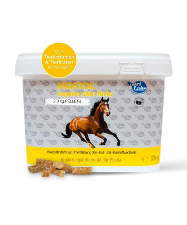 Nutrilabs IROSTOL horses Pellets 2 kg - nutritional supplement with vitamins biotin and much more for skin & fur change horse - MSM for horses - supplementary feed with biotin horse - minerals horse