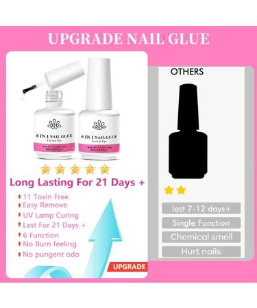Builder Base Strengthening Gel 6 In 1 Clear UV Gel Nail Polish Coat For Nail Repair Extension & Modeling Sticking Rhinestone Nail Art Glue 15ml Quick Extension Building - Buy Online on SooperMarket.com