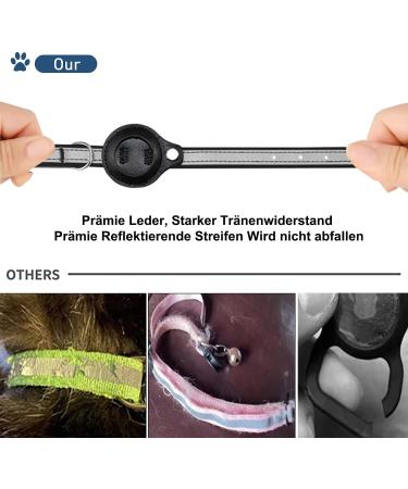 Premium Leather Airtag Cat Collar - Adjustable Reflective GPS Neck Band for All Cat Sizes | Anti-Loss Tracking & Safe Design - Buy Online on SooperMarket.com