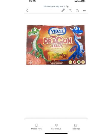 Vidal Dragon Jelly 11 x 2 x 33g 726g Assorted Flavour Jellies - Buy Online on SooperMarket.com