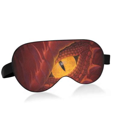 Haskirky Light Blocking Eye Mask Breathable and Adjustable Adult Men and Women Travel on Business Trips Yoga Meditation Light Smooth Comfortable Eye Mask Office Deep Sleep Goodies Red Dragon Eyes