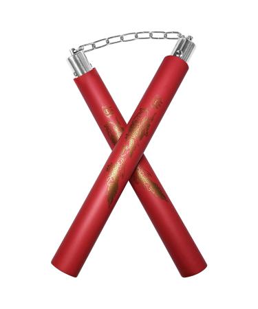 zalani Nunchucks,Safe Foam Rubber Training Nunchucks(Red)