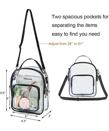 Clear Crossbody Stadium Approved Tote Bag for Concerts & Sports Events - Buy Online on SooperMarket.com