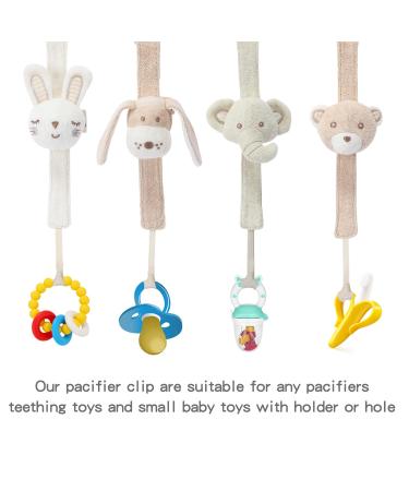 Buy 2-Pack Organic Cotton Pacifier Chains for Boys & Girls - Universal Pacifier Straps for Ages 0-36 Months | B r & Elephant Elephant-Bear - Buy Online on SooperMarket.com
