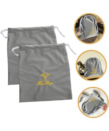 BELLIFFY 2pcs Hair Dryer Storage Bag Storage Bag for Hair Dryer Hair Dryer Bags Drawstring Pouch Blow Dryer Pouch Travel Hair Dryer Bag Drawstring Storage Bag Hair Blow Dryer Bag 30.00X25.00X0.50CM Grey - Buy Online on SooperMarket.com