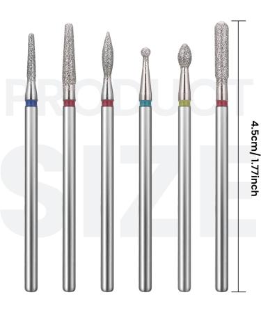 Lusofie 6 Pcs Diamond Carbide Nail Drill Bits Set - Professional Cuticle Remover Kit for Nails - 3/32 Safety Clean Dead Skin Tool - Buy Online on SooperMarket.com