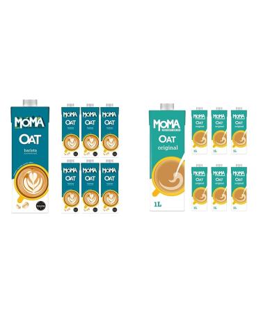 MOMA Barista Oat Drink - 6 x 1L - 100% Plant Based Vegan - Perfect for Frothy Coffee & Original Oat Drink - 6 x 1L - 100% Plant Based Vegan - Made with the whole of the oat