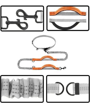 Hurluksi Dog Waist Lead - Hands-Free Heavy Duty Running Belt Leash with Bungee Retractable Design and Sponge Handle (Orange) - Buy Online on SooperMarket.com