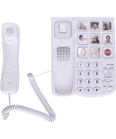 LIKJ Big Button Corded Phone LD 858HF Hands-Free Dial Photo Memory Desktop Telephone One-Touch Dialing Landline Phones with 7 Home Number 1 SOS Number 1 Meal Order Number for Seniors Elderly Home - Buy Online on SooperMarket.com