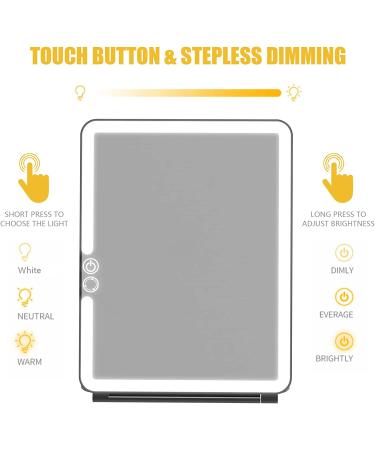 WEILY W137 Folding Travel Mirror | 72 LED Lights | 3 Light Modes | Touch Screen Dimming | USB Rechargeable | Ultra Thin Portable Vanity Mirror | Makeup Mirror Gift for Women (Black) - Buy Online on SooperMarket.com