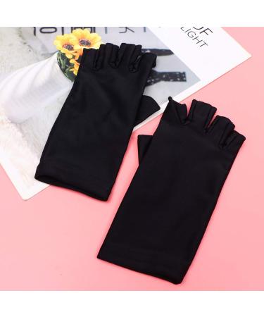Solustre UV Protection Manicure Gloves - Anti-UV Half-Finger Nail Dryer Tools - 2 Pairs in Black for Salon & Home Use - Buy Online on SooperMarket.com
