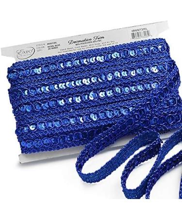 Royal Blue Trish Sequin Metallic Braid Trim - 20 Yard Cut | Shop Trims by the Yard - Buy Online on SooperMarket.com