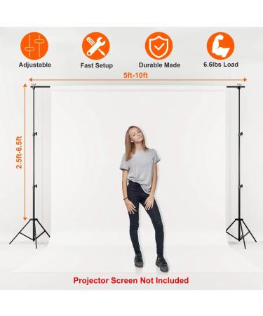 Adjustable 10Ft Wide Backdrop Stand Kit with Clamps and Carry Bag - Photo Video Studio Background Support System 6.5X10Ft - Buy Online on SooperMarket.com