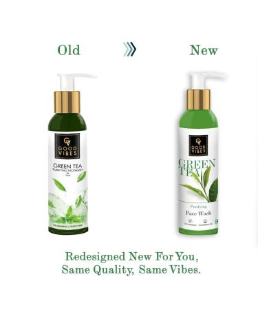 Good Vibes Green Tea Face Wash - Anti-Acne Deep Cleansing Cleanser | Natural & Paraben-Free for All Skin Types (120ml - Buy Online on SooperMarket.com