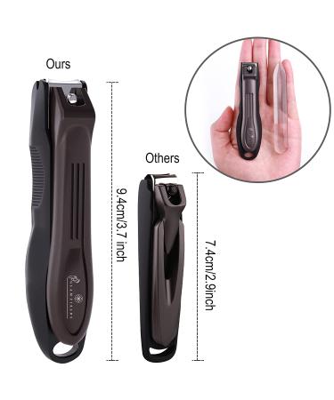 GLAMFIELDS Nail Clipper Set - Stainless Steel Fingernail & Toenail Clippers with Catcher, Easy Clean, Includes Nano Glass File - Perfect for Men, Women & Seniors - Buy Online on SooperMarket.com