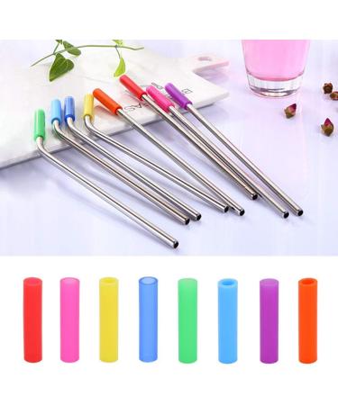 U-K Silicon Tips Cover for Stainless Steel Straws 6 mm 8Pcs Multi- Colors Soft Food Grade Silicone Straws Nozzles Reusable Cover for 1/ 4'' Wide Straws Practical & Popular - Buy Online on SooperMarket.com