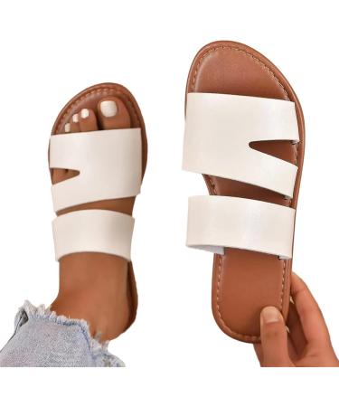 Nupaque Women s Dressy Slide Sandals - Flat Summer Open-Toe Shoes | Large Size 39 EU for Leisure Swimming & Shopping - Buy Online on SooperMarket.com