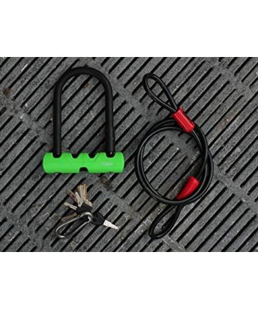 Buy Abus Iron Lock Ultra 410 + SH34 Holder + Fuse Cable Cobra 10/120 - Secure Bicycle Lock with Round Bracket - Security Level 8 - Black/Green - 18 cm | International Shipping Available - Buy Online on SooperMarket.com