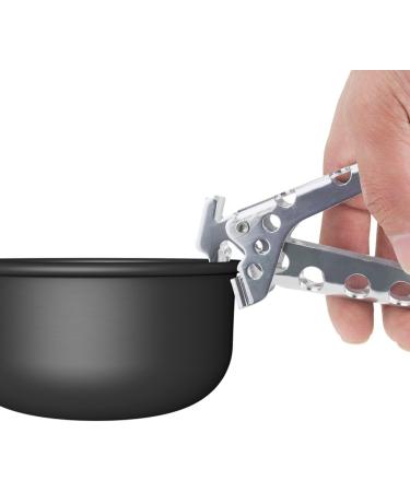 Cyberone Aluminum Pot Gripper for Outdoor Cooking | BBQ Pan Holder for Camping Picnic | Hot Dish Plate Lifter Clip Clamp - 4.9 Length | 1pc - Buy Online on SooperMarket.com