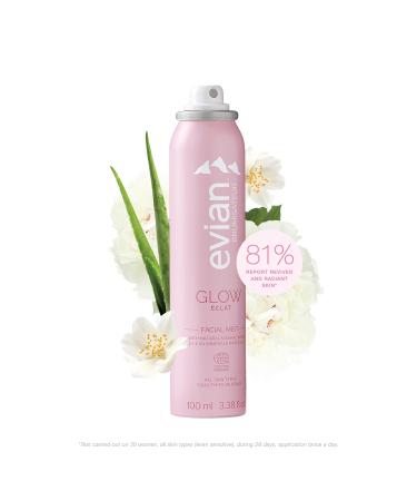 Evian Glow Facial Mist - Organic Radiance Boost - Nourish Skin & Enhance Makeup - All Skin Types - French Alps Skincare - Buy Online on SooperMarket.com