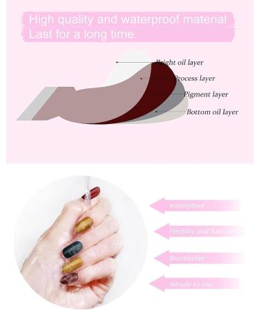 Kalolary Gel Nail Polish Strips Nail Gel Art Sticker Waterproof Full Nail Wraps Decal Sets with Scissors Nail File and Stick for Women Girls Nail Art Decor (UV/LED Lamp Required)-7 - Buy Online on SooperMarket.com
