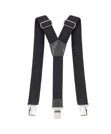 Peoyoye braces for men wide 4 cm y Rolle with extra strong metal clips durable elastic adjustable unit size for men and women 3 clips black