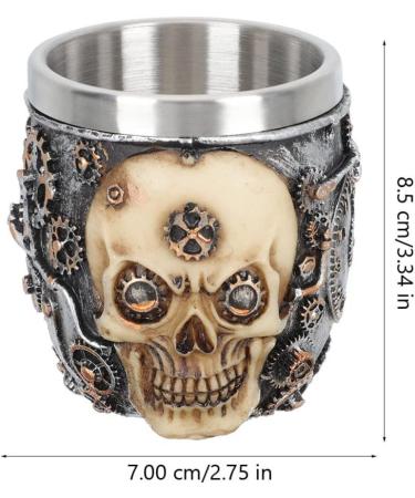 Osaladi Stainless Steel Shaving Bowl - Premium Razor Soap Foam Cup for Men | Skull Design Wet Shaving Accessories - Buy Online on SooperMarket.com