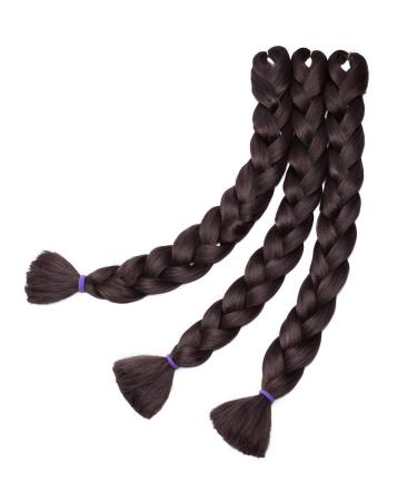 Tess 41 Jumbo Braids Extensions - 5pcs Synthetic Braiding Hair Dark Brown #4 - 165g Bundle Crochet Hair Extensions (100cm) - Buy Online on SooperMarket.com