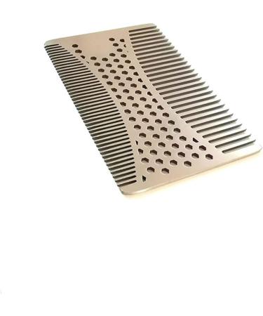 Comb Stainless Steel Beard Comb Stainless Steel Men Beard Comb Credit Card Size Easy to Carry Beard Straightener wooden comb - Buy Online on SooperMarket.com