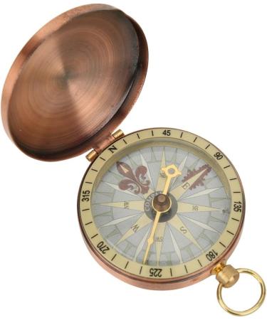 Vintage Pocket Watch Compass | Antique Brass Hinged Lid | Portable Outdoor Navigation for Backpacking Camping & Hiking - Buy Online on SooperMarket.com