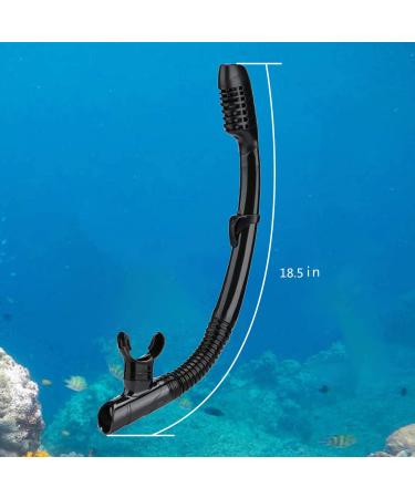AQUA A DIVE SPORTS Dry Snorkel for Snorkeling, Scuba Diving & Swimming - Adult & Youth - Top Dry Valve, Silicone Mouthpiece - All Black - Buy Online on SooperMarket.com