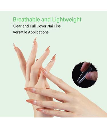 Nai Tips 360 Pieces Acrylic Nail Tips Full Cover Multiple Sizes Versatile Use for DIY Nail Art Manicure Shop (02#) - Buy Online on SooperMarket.com