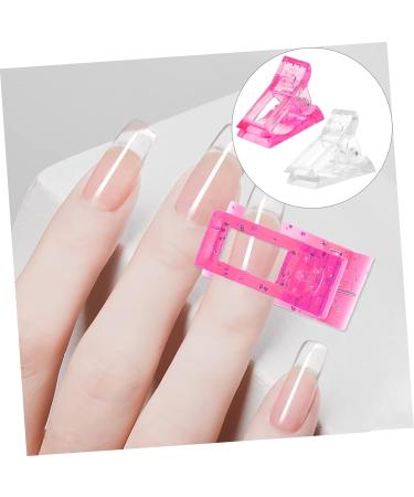 Mikinona 72 Pcs Nail Clip Extension Clamp Nail Binder Clips Manicure Extension Finger Nail Extension Clips Nail Tip Clips Clamps Heavy Duty Nail Dip Kits Equipment Plastic Crystal White 4X3X2CMx6pcs White Pinkx6pcs - Buy Online on SooperMarket.com