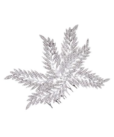 WOFASHPURET Bridal Comb Bride Hair Comb Clip Bride Hairpiece Bridal Headpieces for Wedding Women Hair Accessories Wedding Party Headpiece Floral Decor Combs Temperament Women's Decorate Alloy