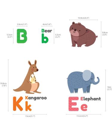 Decowall Colourful Animal Alphabet ABC Kids Wall Stickers - Panda Giraffe Zoo Learning Letter Decals for Nursery & Bedroom - Buy Online on SooperMarket.com