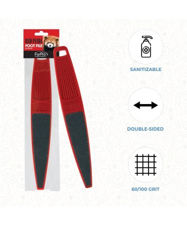 ForPro Red Panda Foot File 60/100 Grit Double-Sided Pedicure File for Feet and Heels - Large Size - Pack of 1 - Buy Online on SooperMarket.com