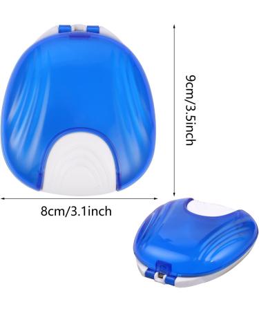 Press-to-Open Retainer Case Portable Denture Box Teeth Retainer Box False Teeth Container for Denture Braces Mouth Guard (Blue) - Buy Online on SooperMarket.com