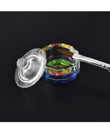 Rainbow Dodecagon Acrylic Nail Art Dappen Dish with Cap Lid - NAPB019 - Buy Online on SooperMarket.com