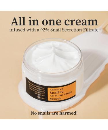 Snail Mucin 92% Moisturizer | Advanced All in One Cream for Anti-Aging & Hydration | Unisex Daily Facial Moisturizer - Buy Online on SooperMarket.com