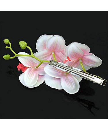 Bridal Orchid Flower Hair Clip Hawaii Hairpin Flower Brooch Barrettes Women Girls Hair Accessories for Wedding Prom Party Beach Travel - Red Excellent Quality and Popular Practical and Fashion - Buy Online on SooperMarket.com