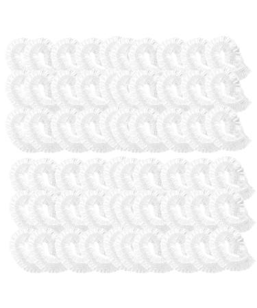 EXCEART 300 Pcs Disposable Bath Shower Caps Larger and Thicker Waterproof Plastic Bath Caps Elastic Hair Processing Caps for Travel Spa Hotel and Hair Salon White White 300pcs