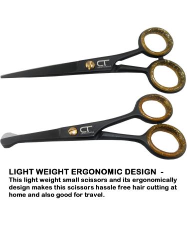 CT 4.5 Small Hair Scissors Set - Precision Beard Trimming for Men & Kids - Round Tip Facial Grooming Scissors - Buy Online on SooperMarket.com