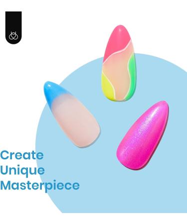 beetles Gel Polish 6 Pcs Neon Hot Pink Glitter Nail Set Green Blue Shimmer Summer Cursh Nail Design Gel Nail Soak Off Nail Lamp Cured Manicure Kit for Women Girls A-Summer Crush - Buy Online on SooperMarket.com