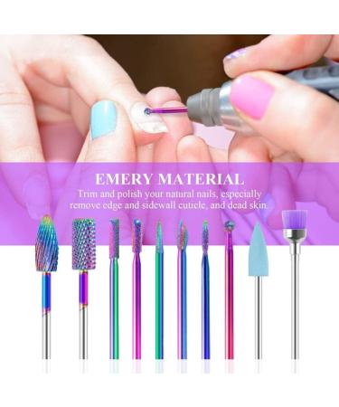 10 Pieces Nail Drill Bits Set Electric Nail Drill Kit Diamond Cuticle Drill Bits Acrylic Nail File Bits Nail Art Tools for Manicure Pedicure Home Salon Use - Buy Online on SooperMarket.com