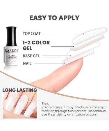 RARJSM Milky White Gel Polish 15ML French White Nail Art Manicure Varnish LED UV Gel Polish - Buy Online on SooperMarket.com